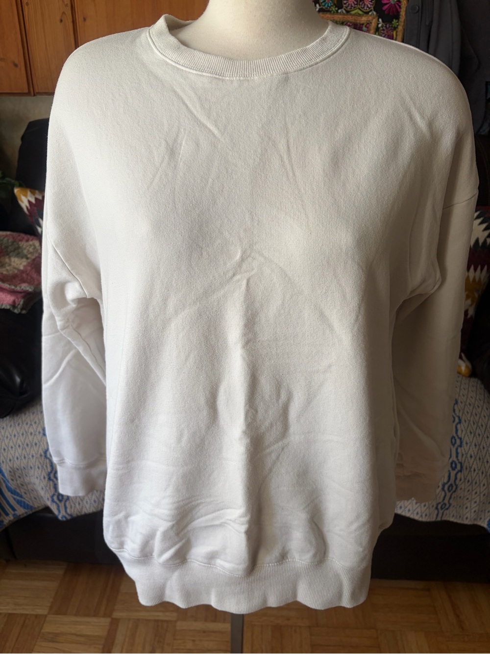 Buffalo David Bitton Cotton Crew Neck Sweater Off White Size Medium